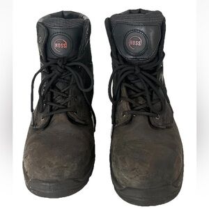 Hoss | Work Boots Carter 6" Black Steel Toe Mens Size 9 Hight Top